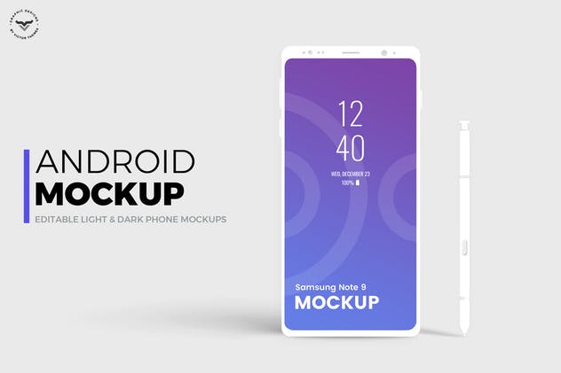 安卓平台概念智能手机样机模板 Android Mobile Mockups插图(1)