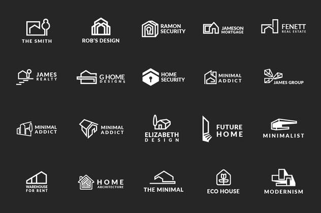 20款房地产销售租赁品牌Logo设计模板 20 Real Estate Logo Kit插图(1)