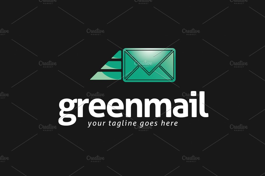绿色电子邮件服务Logo模板 Green Mail Logo Template插图(4)