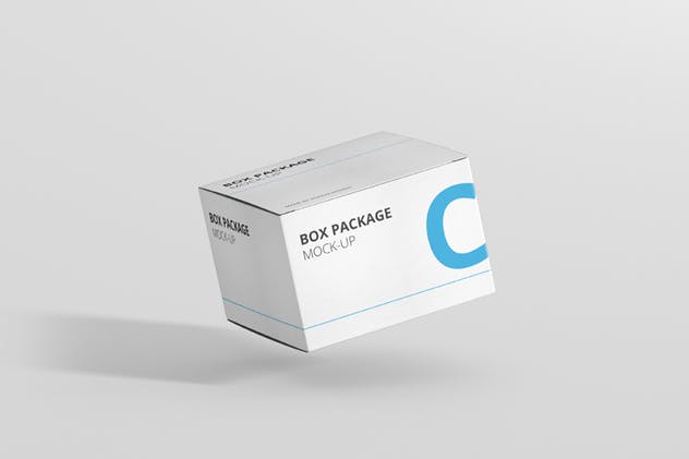 纸质包装盒外观设计样机模板 Package Box Mock-Up – Flat Square插图(7)
