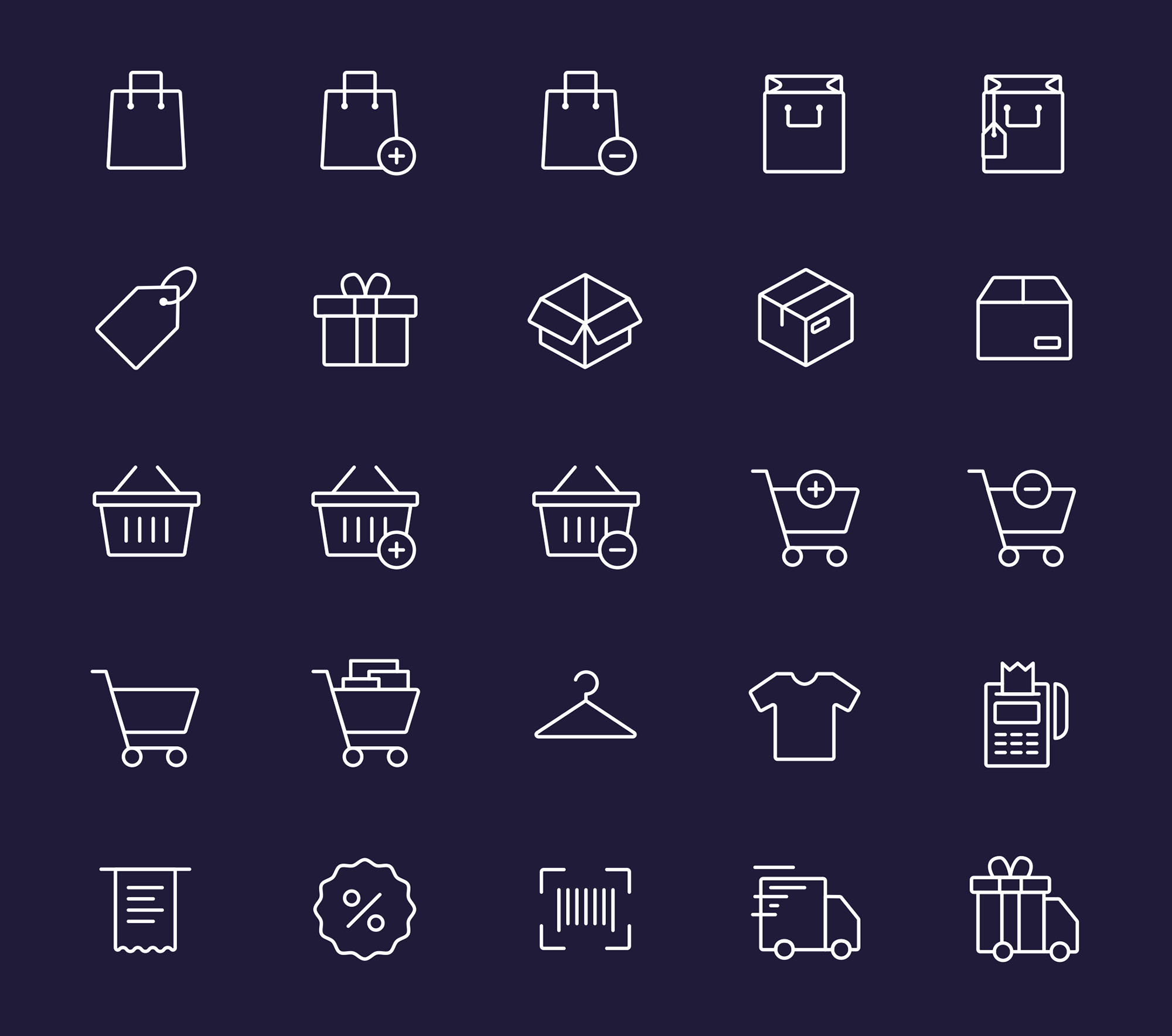 购物主题矢量图标设计素材 Vector Shopping Icons插图