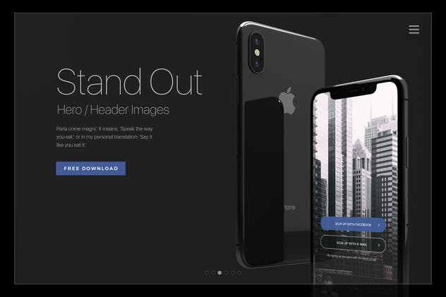 黑色iPhone X设备UI设计展示样机套装 iPhone X Mockup Set插图(4)