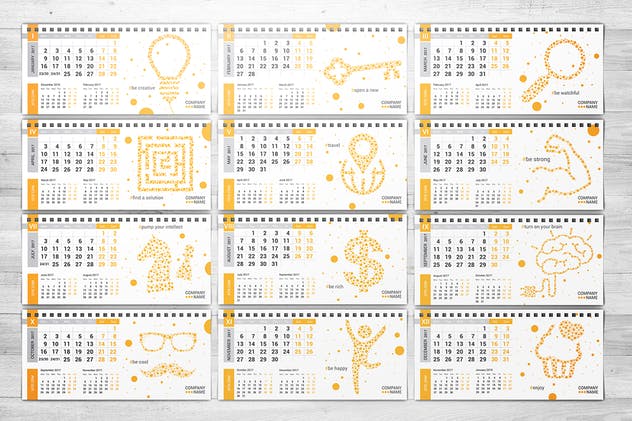 桌面日历年历样机模板 Desk Calendar Mock-Up插图(5)