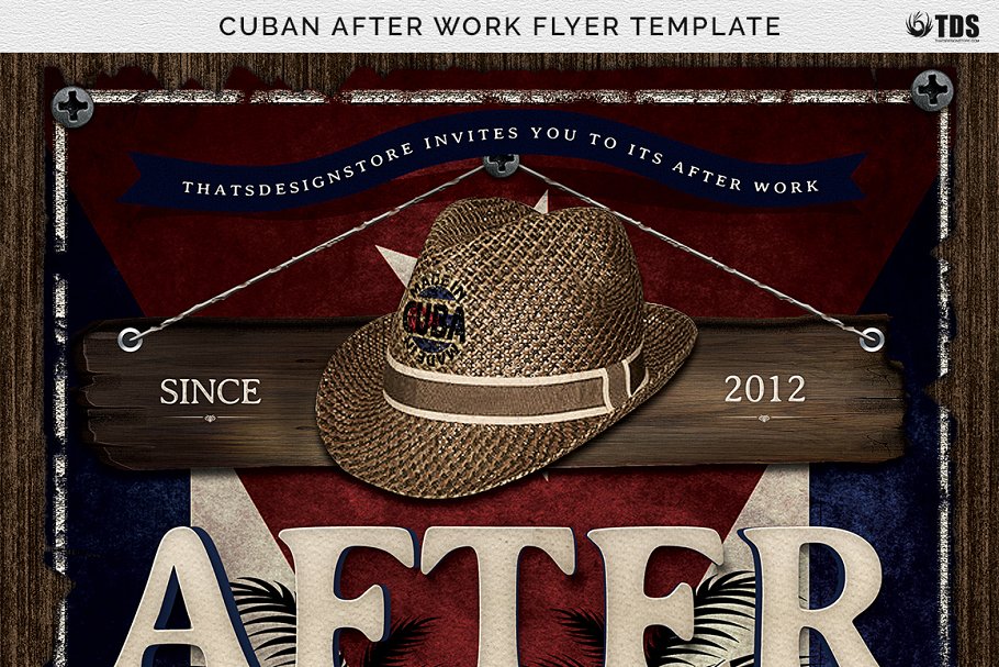 古巴风格酒吧活动海报设计PSD模板 Cuban After Work Flyer PSD插图(6)