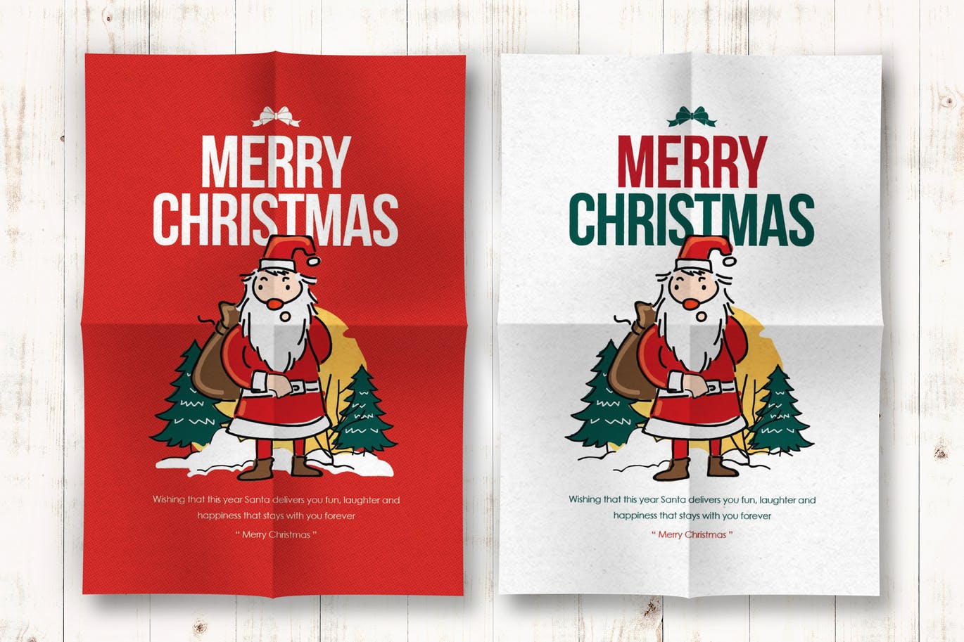 简约时尚好用的新年圣诞节海报宣传单DM设计模板插图