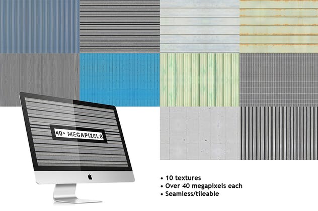 10种高分辨率无缝金属材质纹理 10 Seamless Metal Textures插图(1)