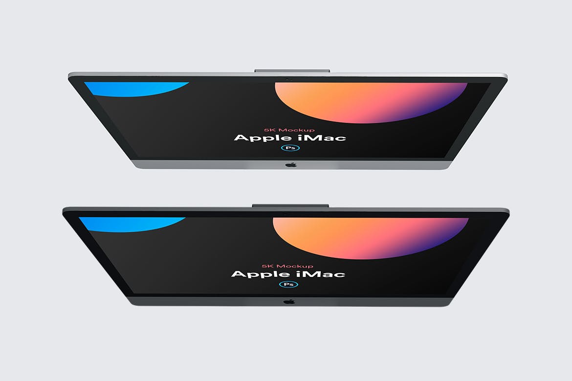 四种视角2019款视网膜屏iMac一体机样机 iMac 2019 Retina Mockup Collection插图(3)
