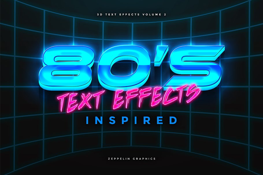 80年代文本图层样式 80s Text Effects插图