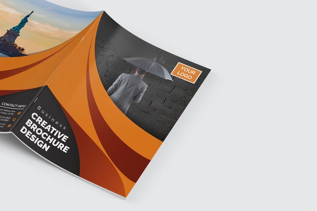 简单易用企业宣传小册画册设计EPS模板 Bifold Brochure插图(1)