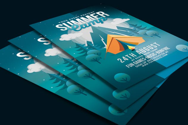 夏令营活动传单模板 Summer Camp Flyer插图(3)