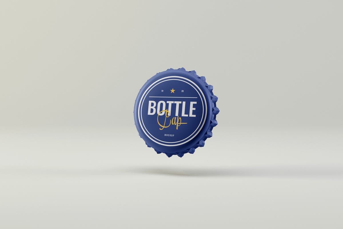 饮料瓶盖啤酒瓶盖品牌Logo设计演示样机 Bottle Cap Mockups插图
