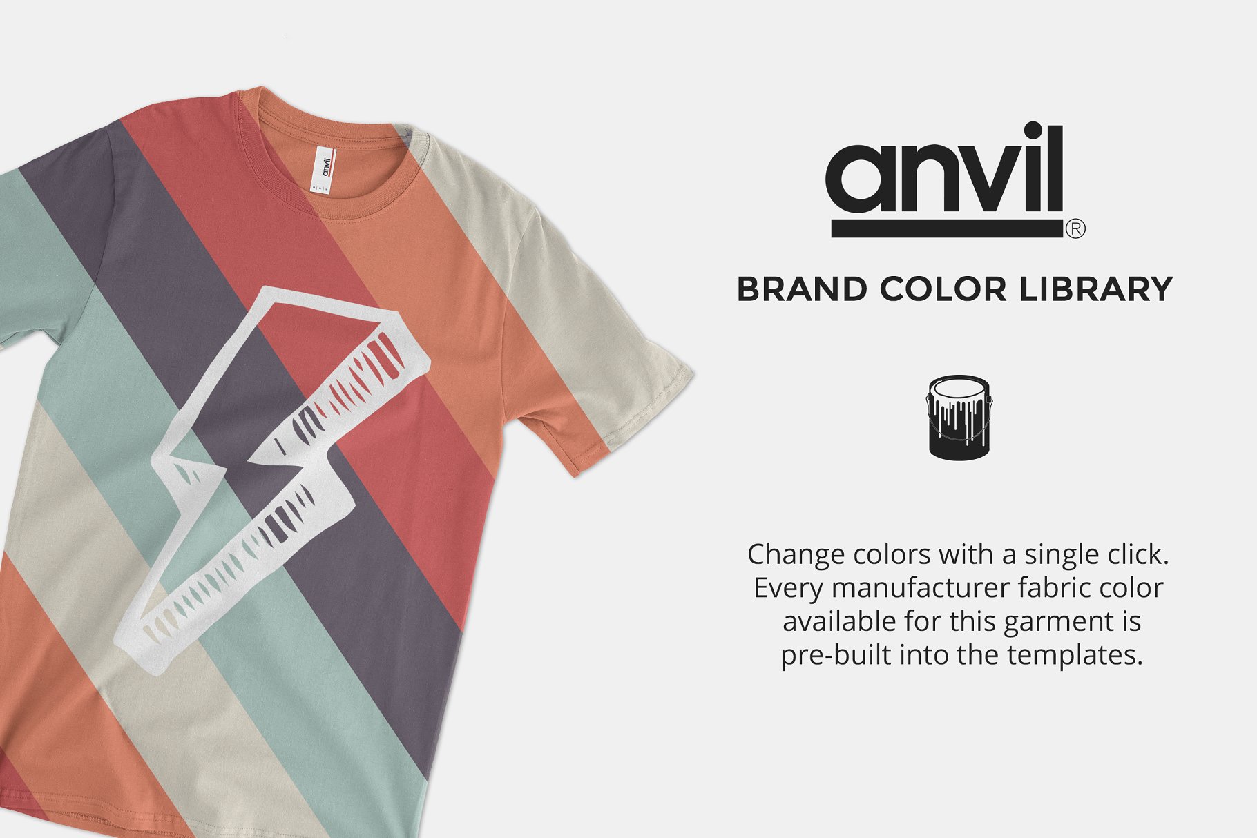 美式成人T恤服装样机模板 Anvil 780 Adult Midweight Tee插图(4)