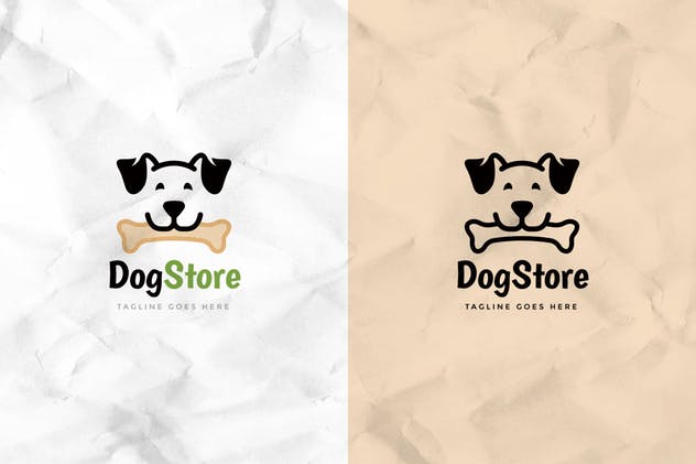 宠物店小狗图形Logo设计模板 Dog Store Logo Template插图(2)