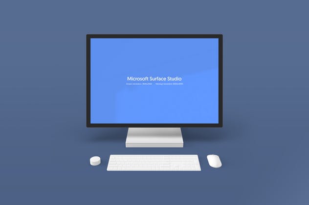 微软一体机Surface Studio样机模板v2 Microsoft Surface Studio Mockups v.2 – Photoshop插图(1)
