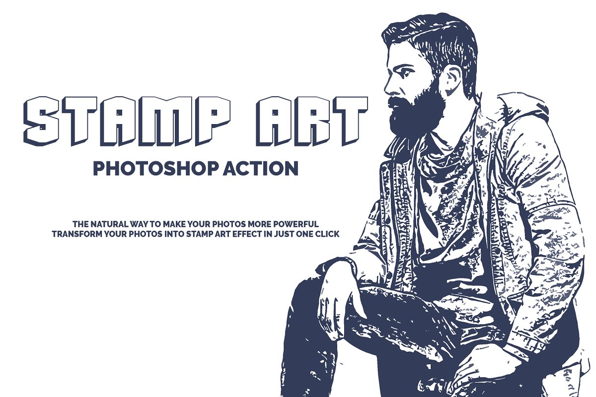 现代建筑/人物肖像邮票艺术ps动作下载 Stamp Art Photoshop Action插图