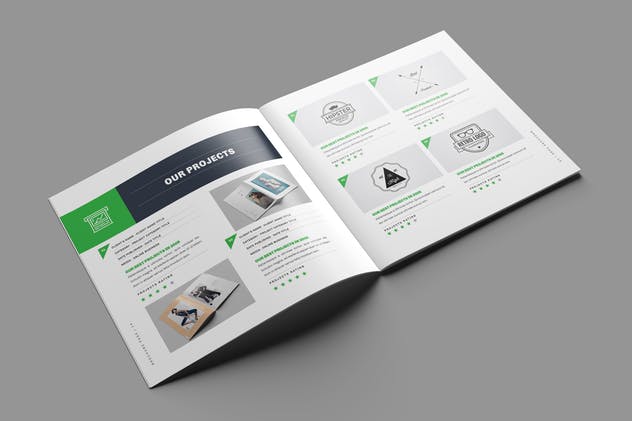 20页企业简介宣传画册设计INDD模板 Square Brochure插图(7)