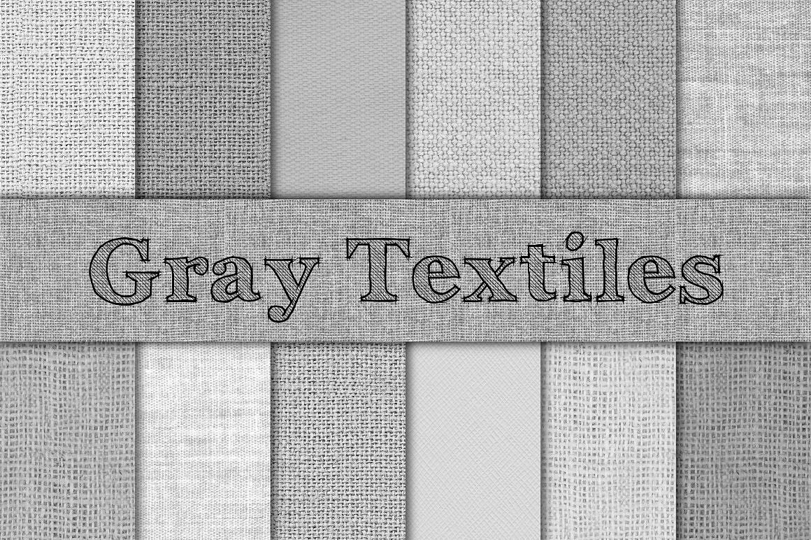 灰色粗麻布、亚麻布和帆布肌理纹理 Gray Burlap, Linen & Canvas Textures插图