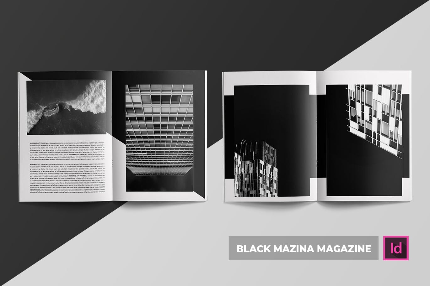 人物摄影杂志排版设计模板 Black Mazina | Magazine Template插图(2)