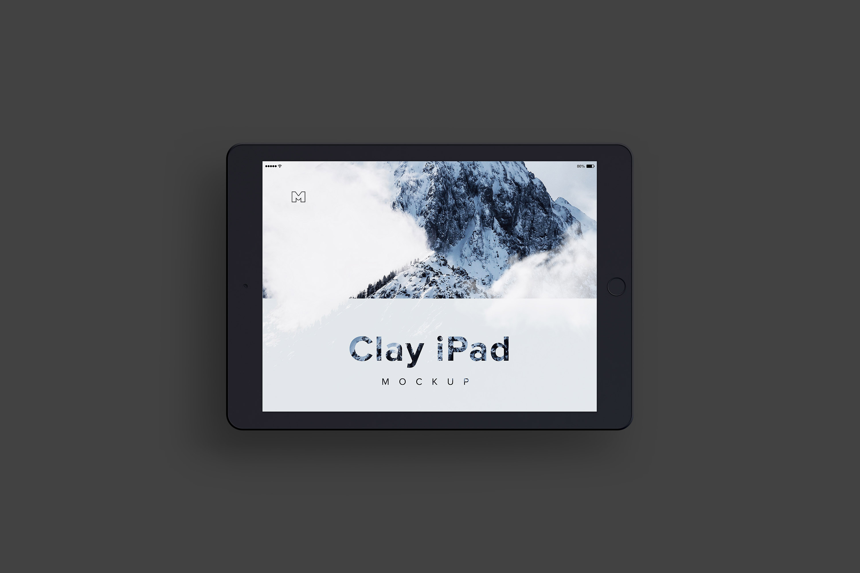 iPad平板电脑屏幕演示俯视图样机04 Clay iPad 9.7 Mockup 04插图(2)