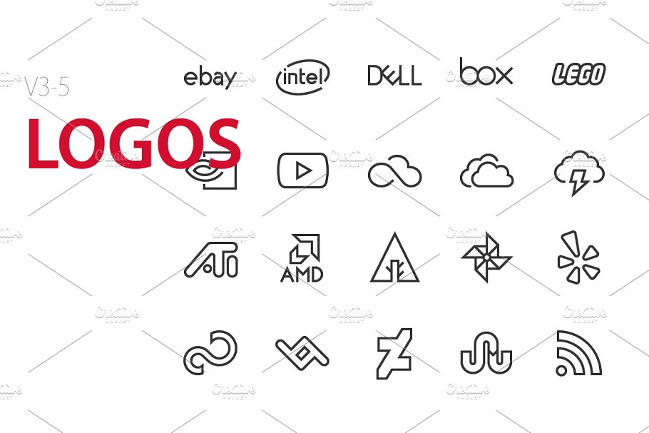 100款应用软件相关UI工具图标 100 Logos UI icons插图(2)