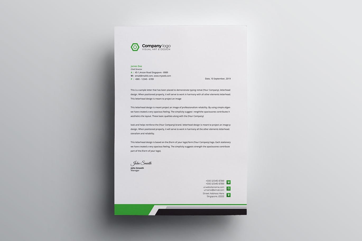 信息科技企业信封设计模板v1 Letterhead插图(1)