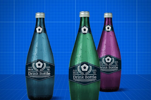 饮料玻璃瓶外观包装样机模板v1 Drink Bottle V.1插图(10)