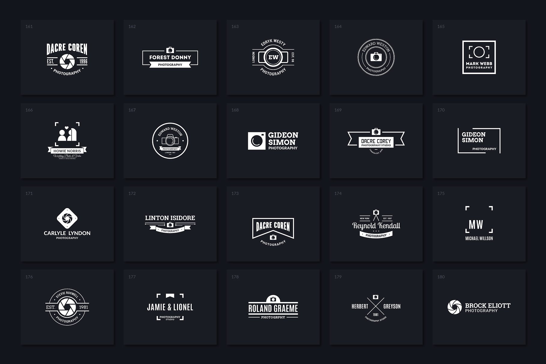 40个多用途影楼摄影Logo模板V.5 40 Photography Logos Vol. 5插图(1)