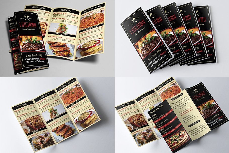 40款西式饮食菜单传单模板合集 Restaurant Menu Bundle插图(9)