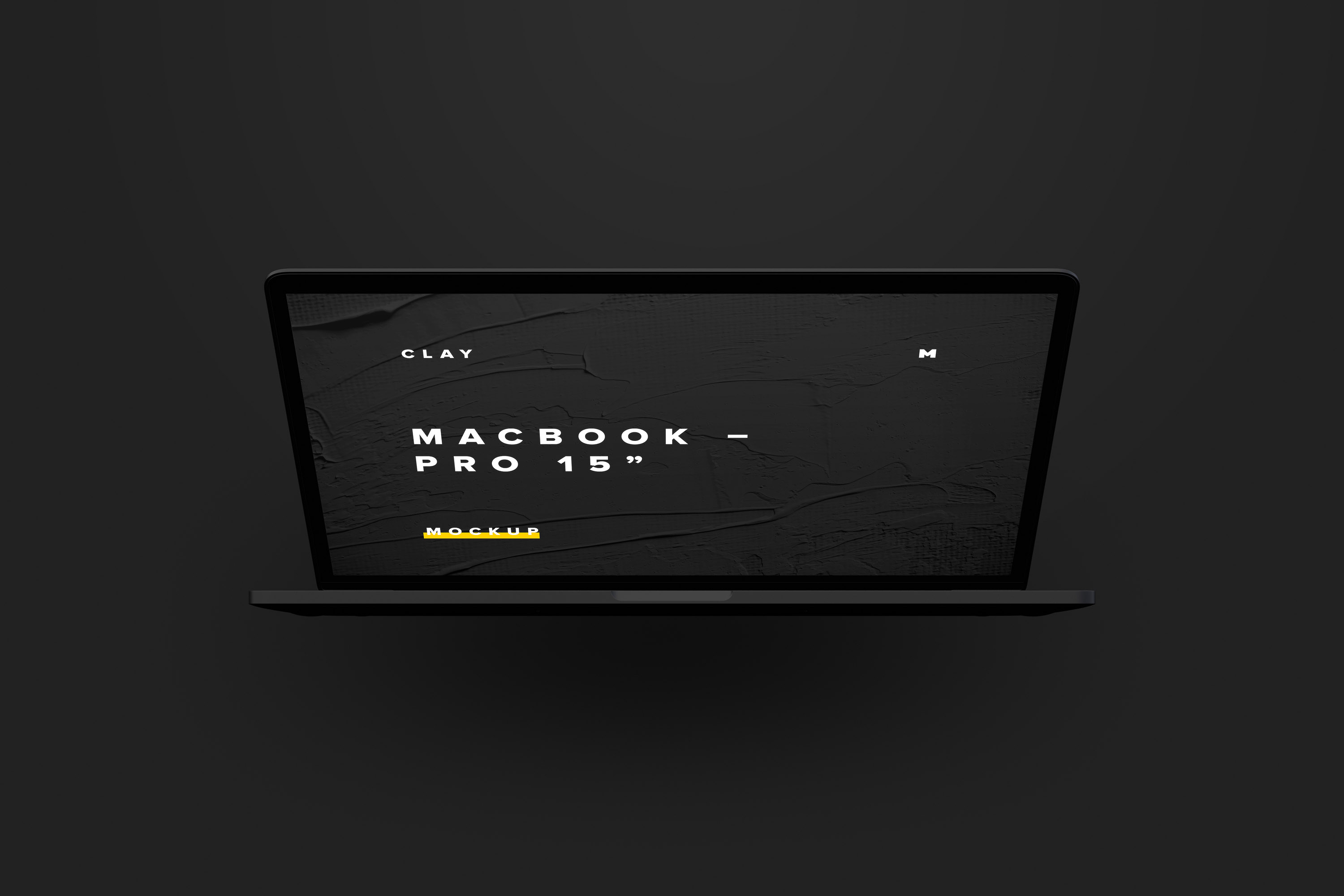 15寸MacBook Pro笔记本半合状态前视图样机02 Clay MacBook Pro 15" with Touch Bar, Front View Mockup 02插图(6)
