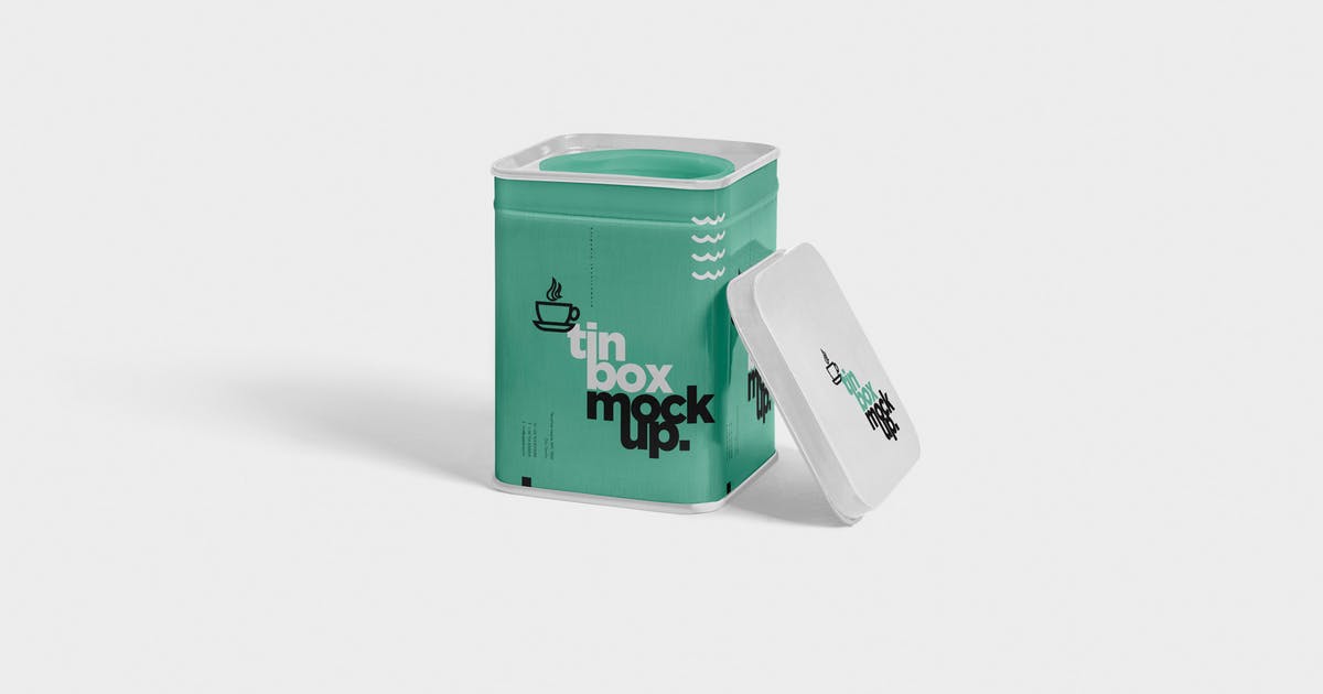 茶叶锡盒包装设计效果图样机 Packaging Tin Box Mockups插图