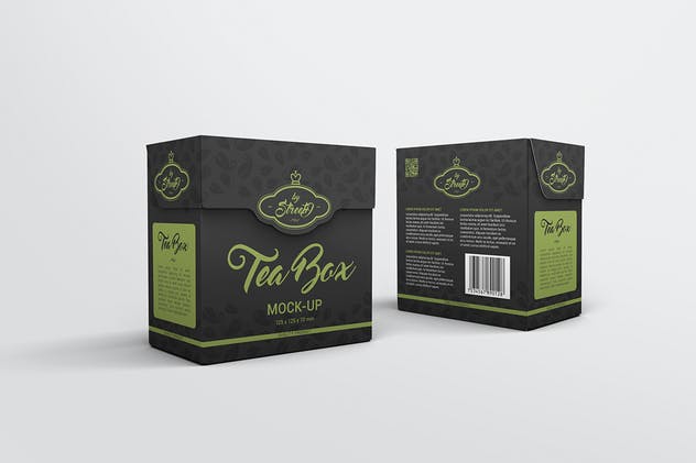 茶叶品牌纸盒包装外观设计样机模板 Tea Box Mock-Up插图(7)