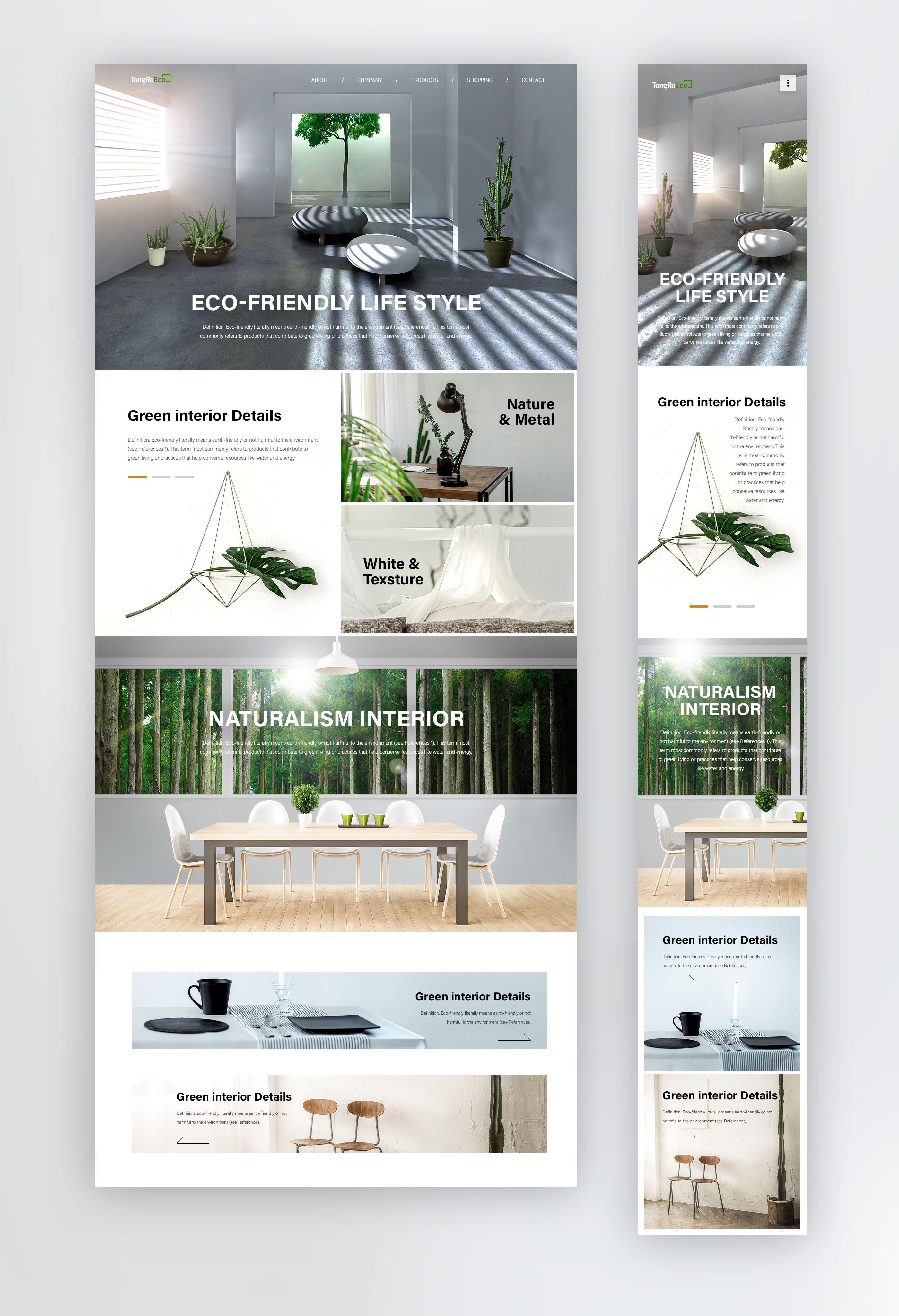 优雅生活方式家具销售网站设计PSD模板插图