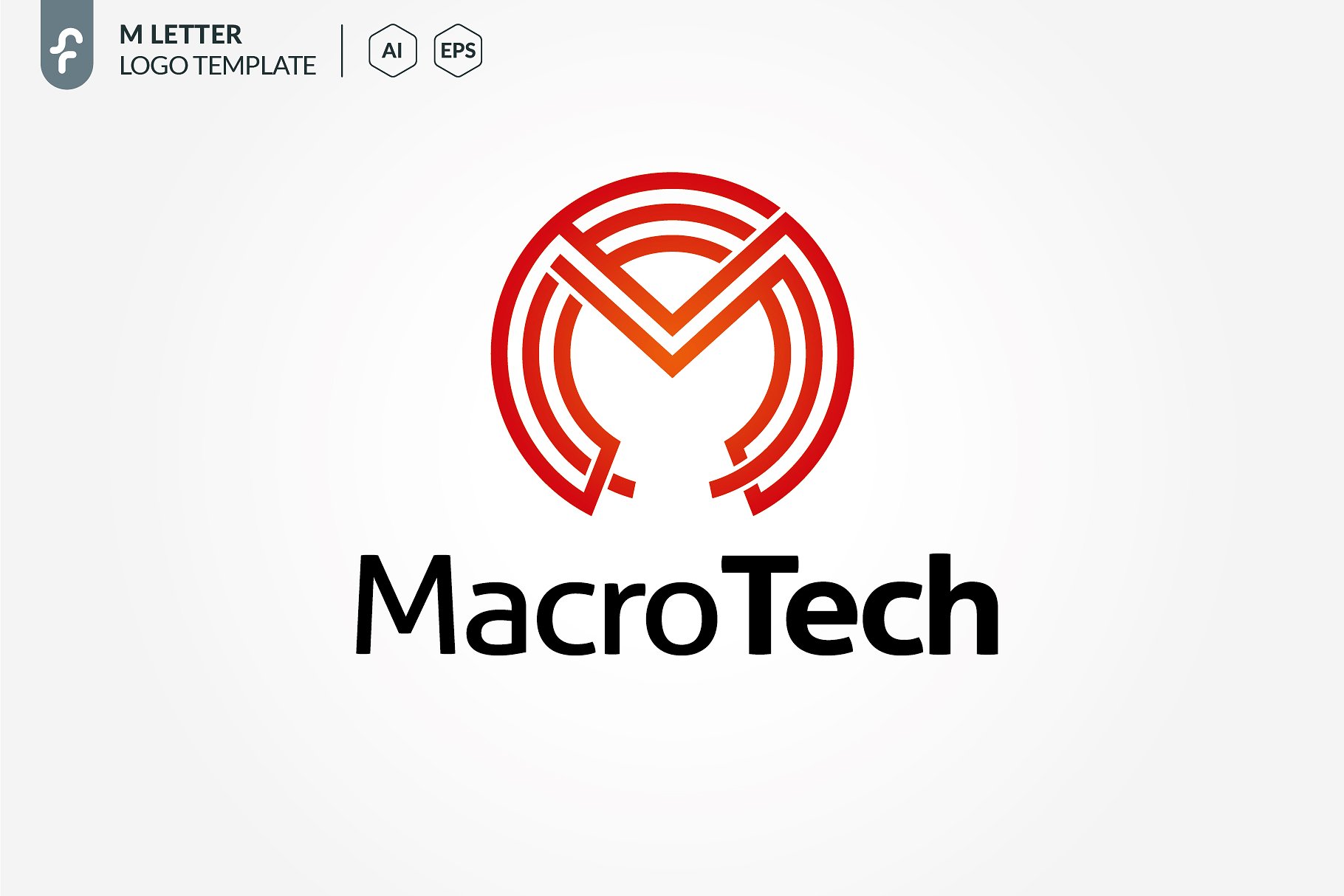 现代高科技时钟图形logo模板 Macro Tech Logo插图(1)