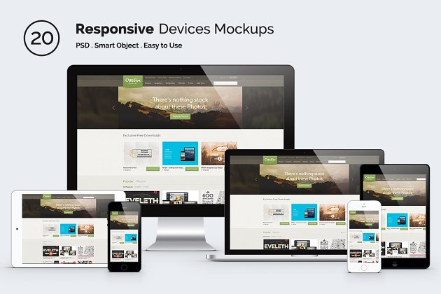 多设备响应式页面展示样机 Responsive Screen Mockup Devices插图