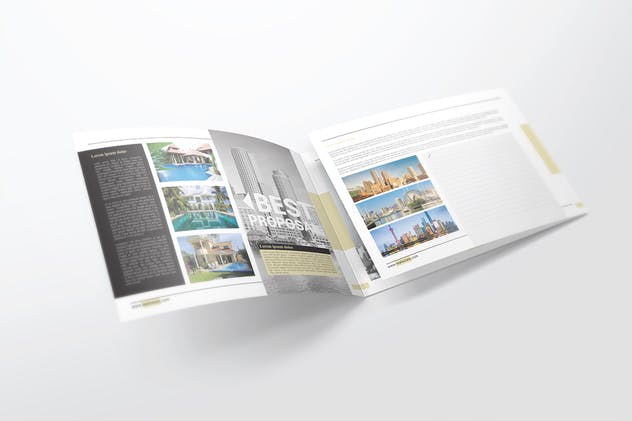 时尚简约A4三折宣传册样机 A4 Trifold Brochure Mockups插图(2)
