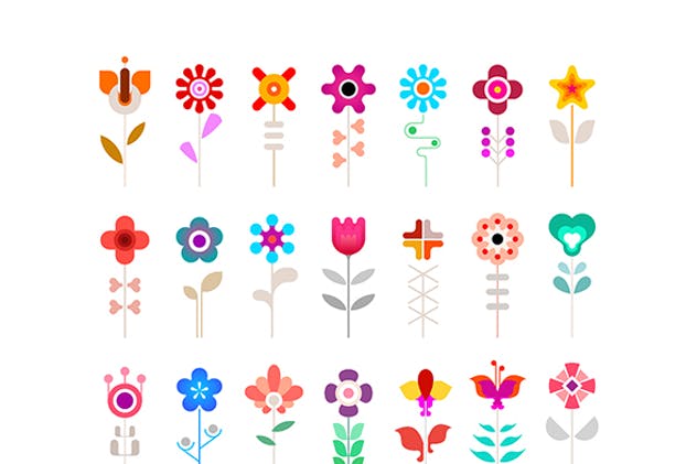4组花卉矢量图标合集 4 Option of a Flower Vector Icon Set插图(2)