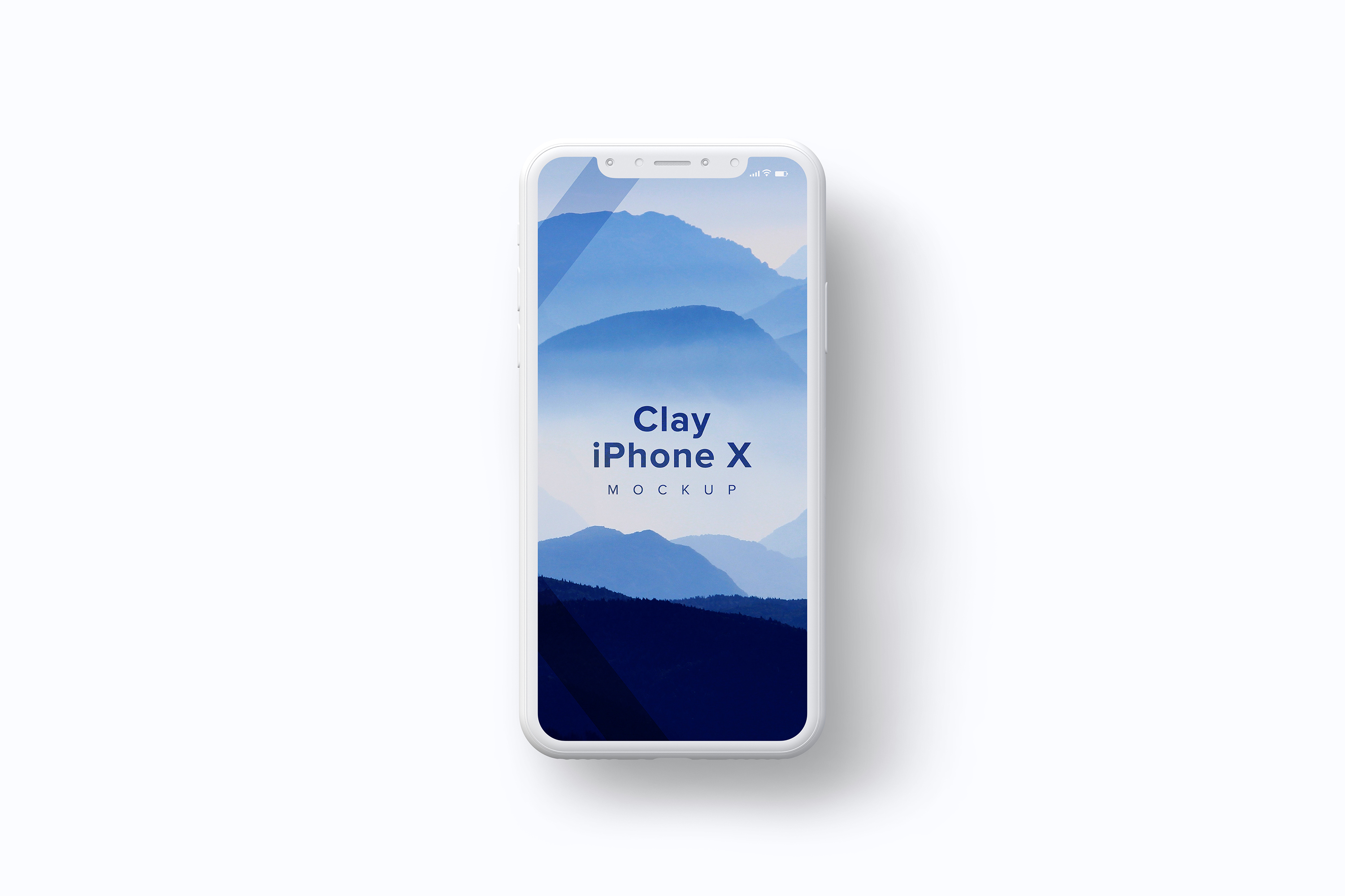 iPhone X智能手机屏幕界面设计多屏预览效果等距网格样机08 Clay iPhone X Mockup 08插图(1)