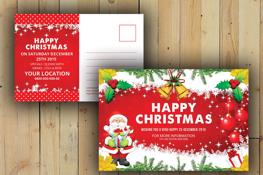 20套圣诞节贺卡卡片模板 20-Psd Christmas Cards Bundle插图(6)