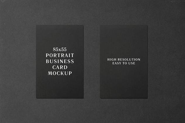 商业品牌卡片/贺卡样机模板 85×55 Portrait Business Card Mockup插图(4)