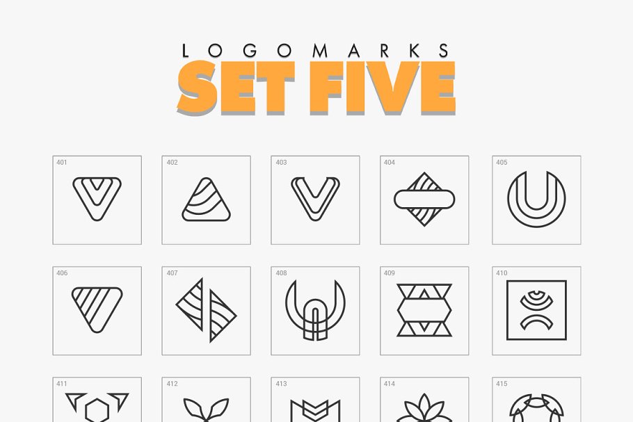 700个精简几何图案Logo模板  Minimal Geometric Logo Marks Bundle插图(7)