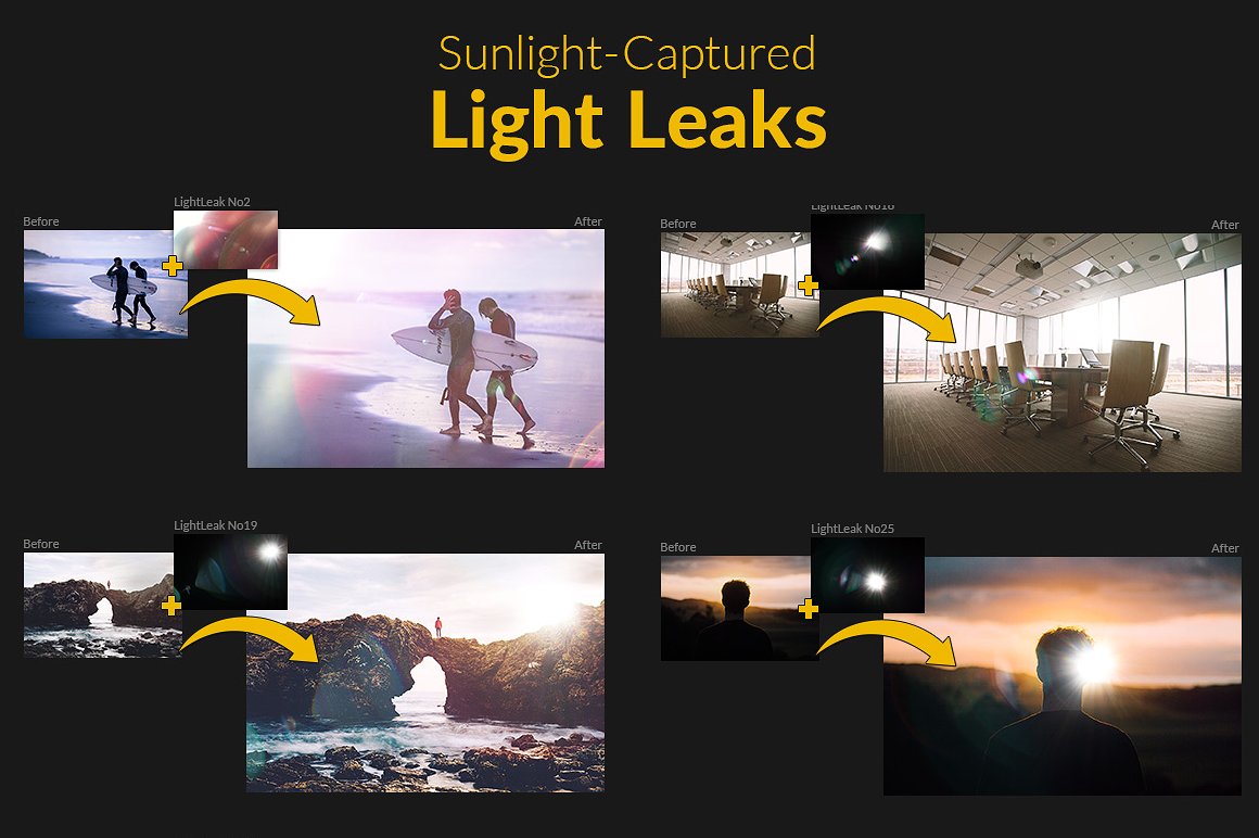 照片漏光特效模板 Sunlight-Captured Light Leaks插图
