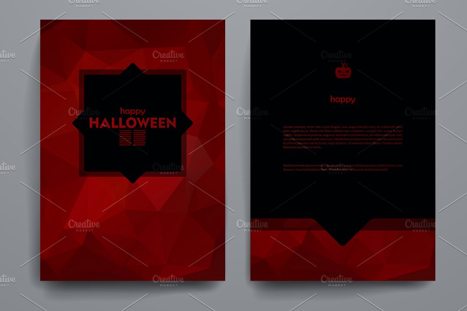 万圣节主题小册子模板 Set of Halloween brochures插图(2)