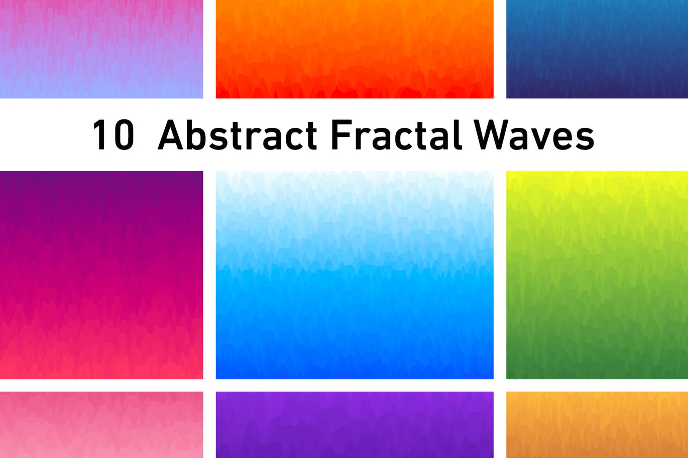 10张抽象水彩波纹背景图素材 10 Abstract Fractal Waves Background插图