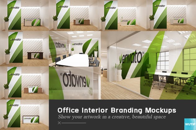 企业会议室/办公室场景样机模板 Office Interior Branding Mockups插图(1)