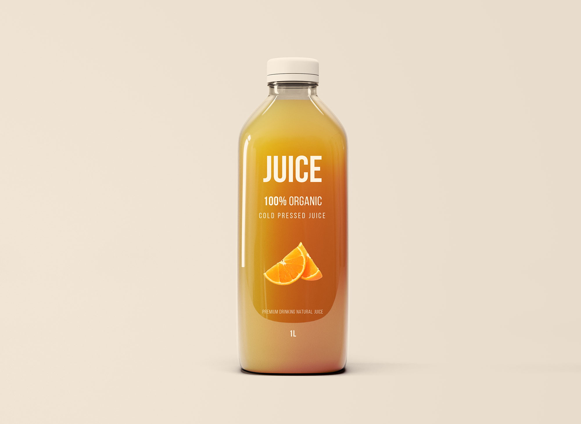 大玻璃果汁瓶外观设计图样机模板 Big Glass Juice Bottle Mockup插图