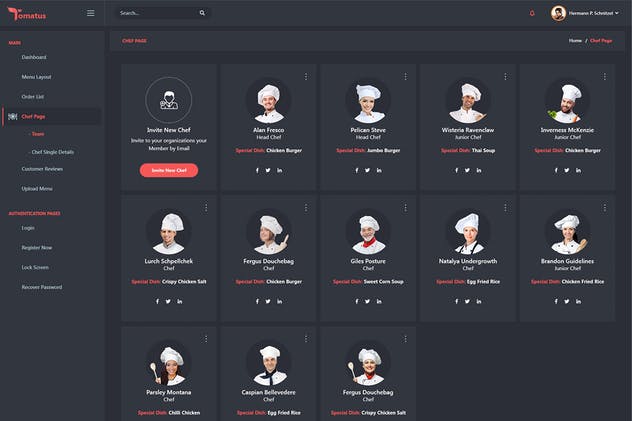 餐厅订餐交易管理后台UI界面模板 Tomatus – Restaurant Admin Dashboard UI Kit插图(5)