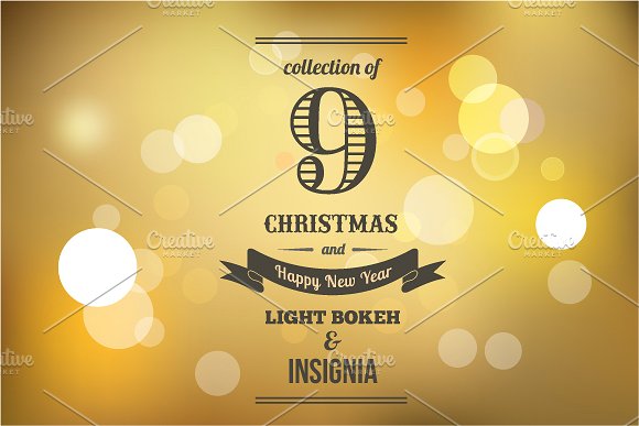 9个圣诞节灯光背景及Logo背景 9 Light Bokeh & insignia backgrounds插图