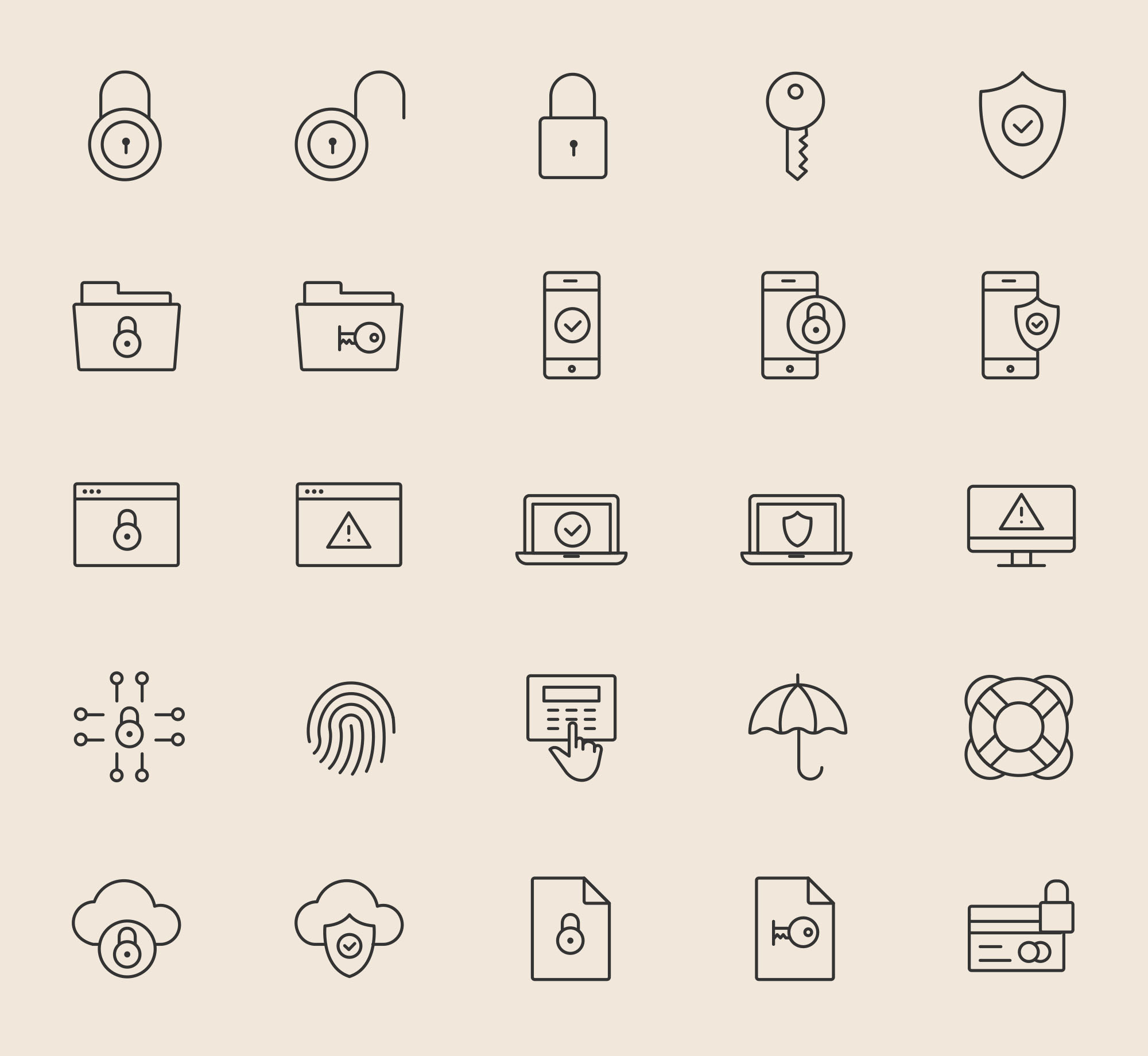 25枚安全相关主题矢量图标素材 25 Security Icons插图