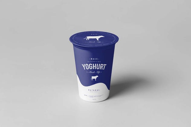 酸奶杯样机模板2 Yoghurt Cup Mock-up 2插图(1)