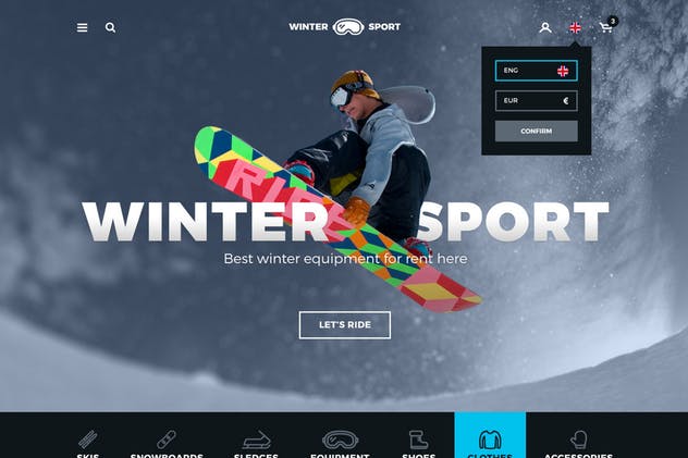 冬季运动 – 滑雪和滑雪板租赁电商外贸网站设计PSD模板 Winter Sport – Ski & Snowboard Rental PSD Template插图(13)